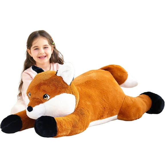 IKASA Giant Fox Stuffed Animal Plush Toy,Large Jumbo Fox 30" Red Huge Cute Soft Toys,Big Size Plushy Fluffy Fat Oversized Plushie,Gifts for Kids Girls Boys Girlfriend Children