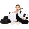 thumbnail image 1 of IKASA Giant Panda Stuffed Animal Plush Toy,Large Jumbo Panda 30" Black and White Huge Cute Soft Toys,Big Size Fluffy Plushy Fat Oversized Plushie,Gifts for Kids Girls Boys Girlfriend Children, 1 of 5
