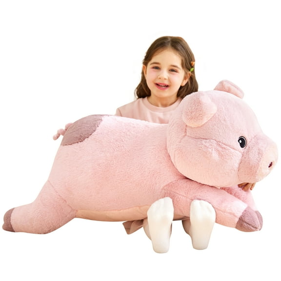 IKASA Giant Pig Stuffed Animal Plush Toy,Large Jumbo 30" Pink Huge Cute Soft Toys,Big Size Fluffy Plushy Fat Oversized Plushie,Gifts for Kids Girls Boys Girlfriend Children