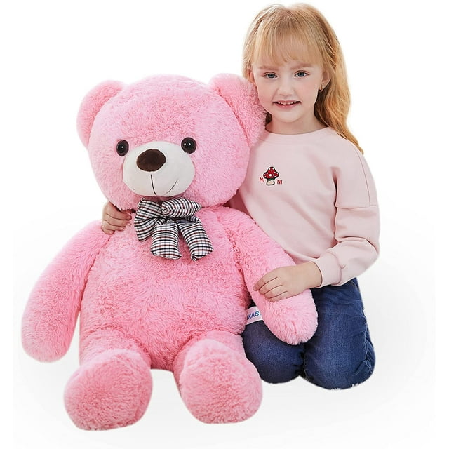 IKASA Giant Teddy Bear Stuffed Animal Plush Toy,Large Jumbo 30" Pink Huge Cute Soft Toys,Big