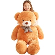 IKASA Giant Teddy Bear Stuffed Animal Plush Toy,Large Jumbo Teddy Bear 47" Purple Huge Cute Soft Toys,Big Size Plushy Fluffy Fat Oversized Plushie,Gifts for Kids Girls Boys Girlfriend Children