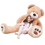 IKASA Giant Teddy Bear Stuffed Animal Plush Toy,Large Jumbo Teddy Bear 63" Brown Huge Cute Soft Toys,Big Size Plushy Fluffy Fat Oversized Plushie,Gifts for Kids Girls Boys Girlfriend Children