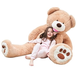Best Choice Products 38in Giant Soft Plush Teddy Bear Stuffed Animal Toy w/  Bow Tie, Footprints - Brown