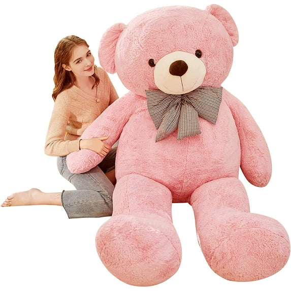 IKASA Giant Teddy Bear Stuffed Animal Plush Toy,Large Jumbo 70" Pink Huge Cute Soft Toys,Big Size Fluffy Plushy Fat Oversized Plushie,Gifts for Kids Girls Boys Girlfriend Children