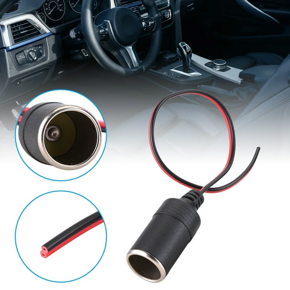 IKASEFU 12V 24V Car Cigarette Lighter Extension Cable 30CM