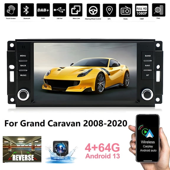 IKASEFU 2+32GB Car Radio Stereo for Grand Caravan 2008-2020 Support Wireless Caplay Android Auto with GPS BT HiFi SWC
