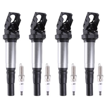4x Ignition Coils + Iridium Spark Plugs Set For Mini Cooper 1.6L 2007-2015 – UF598, 12137550012