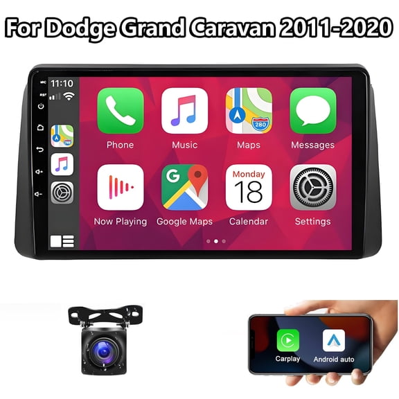 IKASEFU Android 13.0 Car Radio for Dodge Grand Caravan 2011-2020 with Wireless Apple Carplay & Android Auto, 9 Inch Touchscreen Car Stereo with GPS/WiFi/SWC+AHD Backup Camera