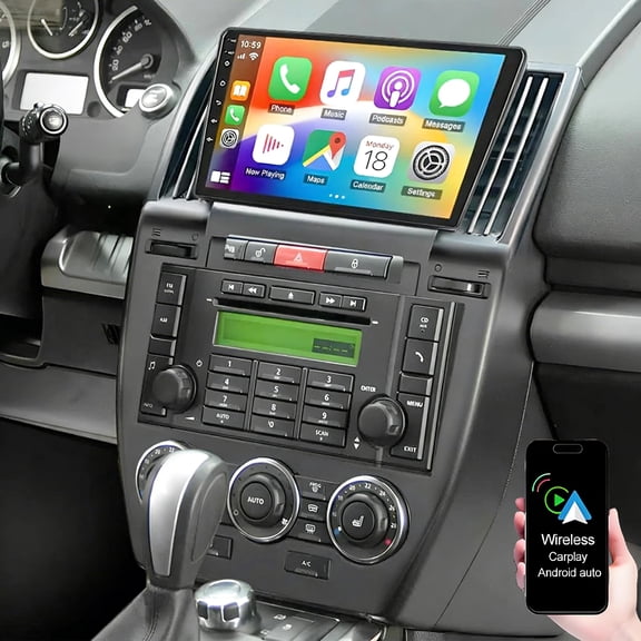 IKASEFU Android 13 Car Radio for Land Rover Freelander 2 LR2 2007-2012 Touch Screen Stereo with Carplay Android Auto USB WiFi HiFi FM/RDS SWC Backup Camera