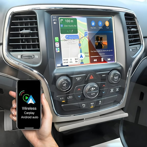 IKASEFU Android 13 Car Stereo Radio for Jeep Grand Cherokee 2015-2021 with Wireless Android Auto, 8.4 Inch Touch Screen with Bluetooth GPS Mirror Link FM Radio