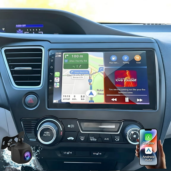 IKASEFU Android 13 Car Stereo for Honda Civic 2013-2017 with GPS Navigation 9 inch HD Touchscreen Car Radio with Bluetooth FM