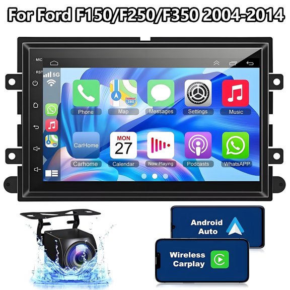 IKASEFU Android 13 Wireless Carplay Android Auto Car Radio for Ford F150/F250/F350 2004-2014, 7 Inch Touch Screen Car Stereo with GPS WiFi Bluetooth