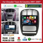 IKASEFU Car Radio for Chrysler Town & Country 2001-2007, 10 inch Touch Screen Android 13 Stereo, Carplay/Android Auto/EQ Audio/Bluetooth/SWC