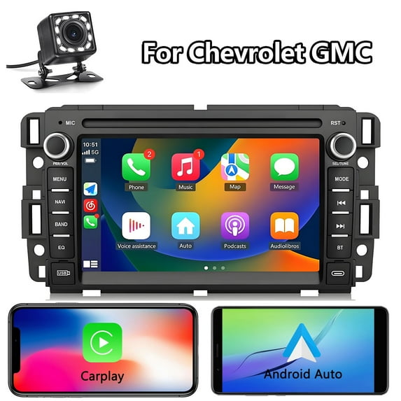 IKASEFU Car Stereo Radio for Chevrolet GMC, Android 13 with Wireless CarPlay Android Auto Bluetooth GPS Navigation Touch Screen Head Unit