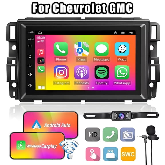 IKASEFU For Chevrolet GMC Android 13.0 Carplay Car Stereo Radio GPS Navi WIFI BT GPS Navi with Backup Camera/SWC/FM