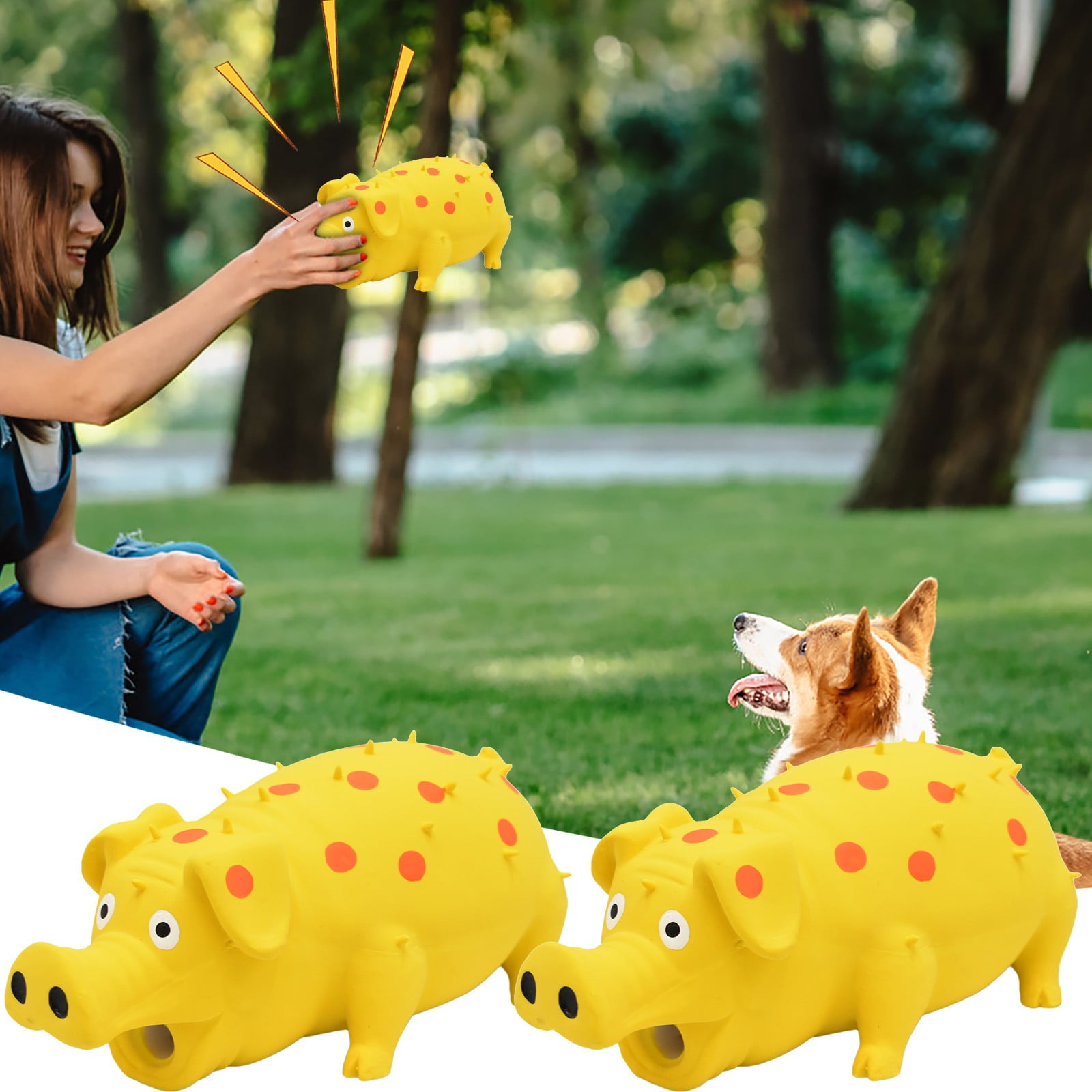 IKASEFU Pig Sound Children's Toy Squeaky Pig Toys Mini Latex Squeaky