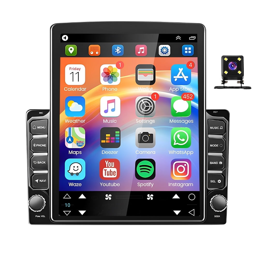 IKASEFU Universal 9.7 inches Android 13 Double Din Car Radio ...