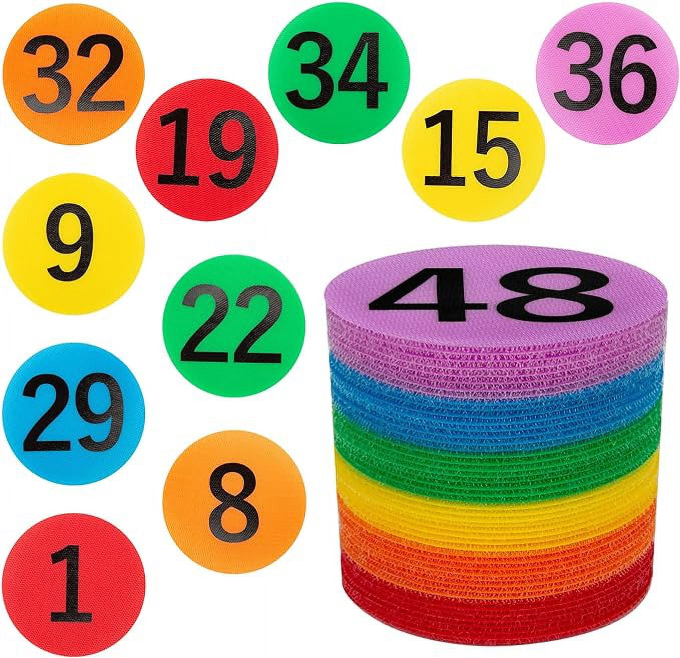 IKAYAS 48 Pcs Carpet Spots Markers with Numbers for Classroom, Carpet