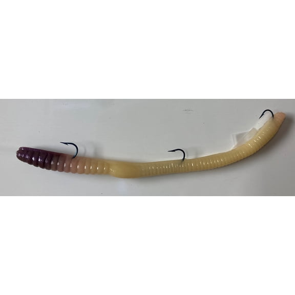 IKE-CON Pre-Rigged Scented Worm 6 1/4in Real Nightcrawler