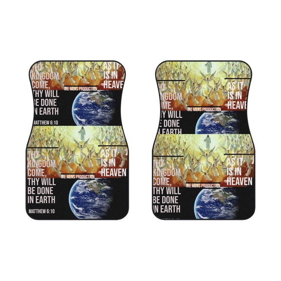 IKE MENS Scripture Collage Car Mats (2x Front)
