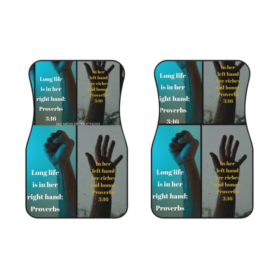 IKE MENS Scripture Collage Car Mats (2x Front)