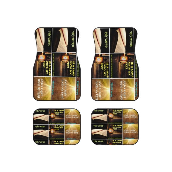 IKE MENS Scripture Collage Car Mats (Set of 4)