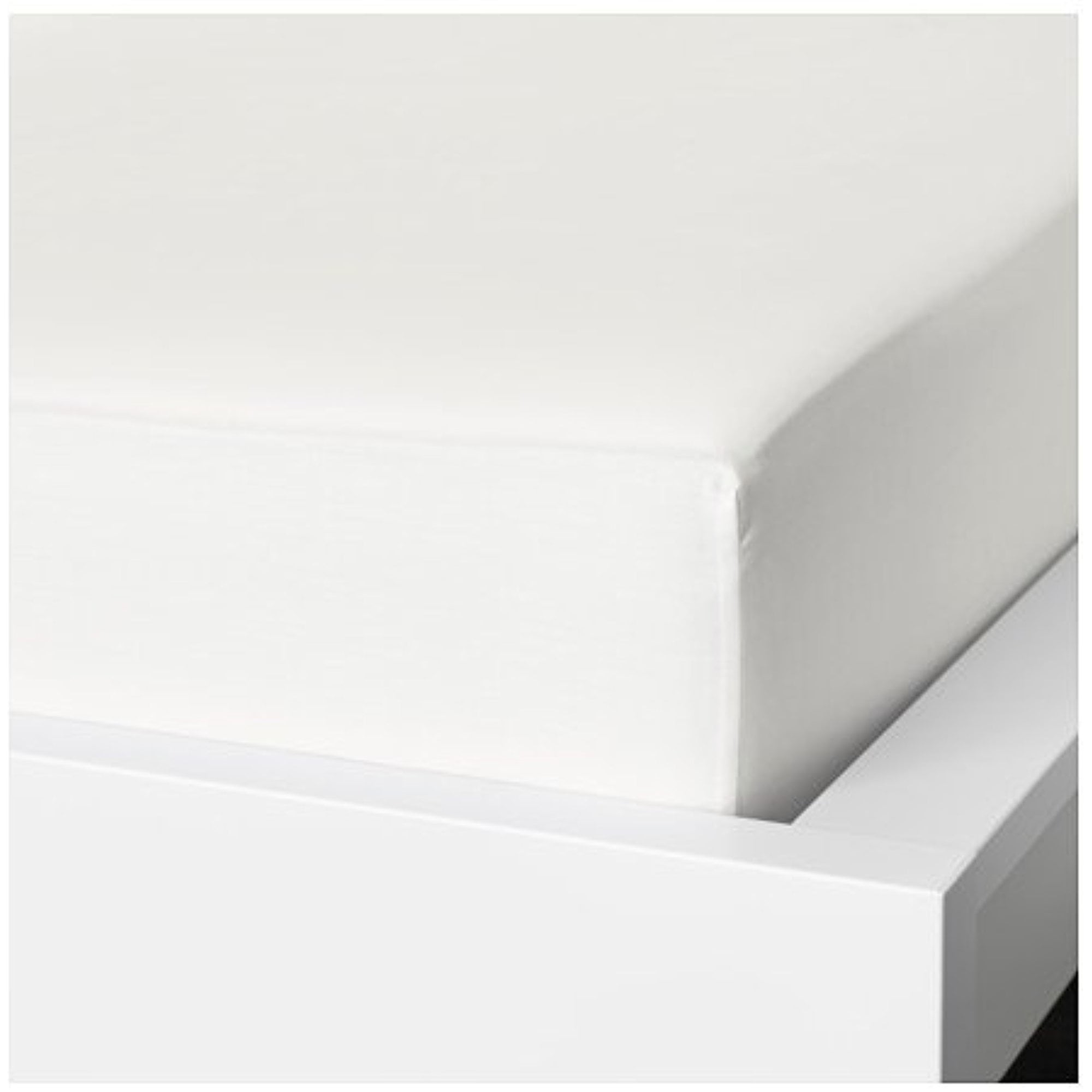 RÖNNVECKMAL Fitted sheet, white, Full/Double - IKEA