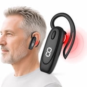IKEENER Wearable Ear Massager with 650nm Red Light, Rechargeable Ear Comfort Device with Rotating Ear Hook, Digital Display, USB-C, Hands-Free Portable Design for Home Travel