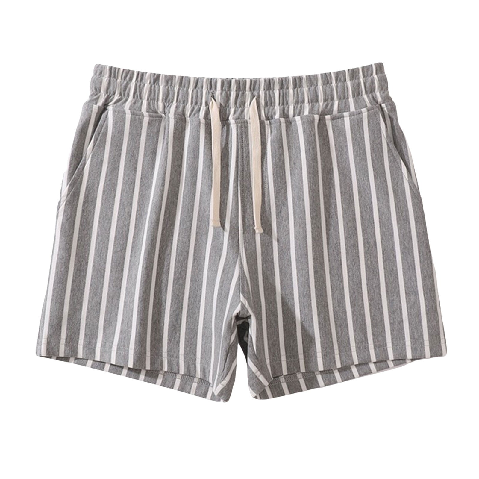 IKEVEN Men's Cotton Athletic Shorts Workout Gym Running Elastic Waist