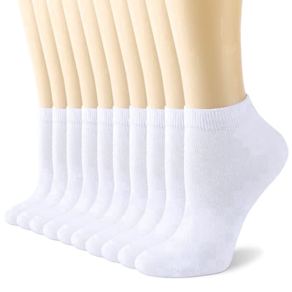 IKIBVTY 10 Pairs Womens Ankle Cotton Socks Low Cut Thin Short Breathable Sport Casual Socks