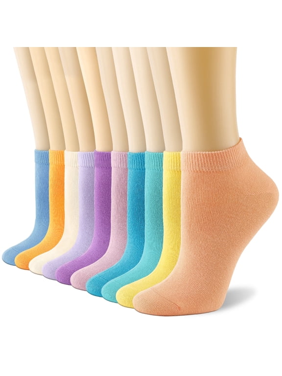 10 Pairs Womens Ankle Cotton Socks Low Cut Thin Short Breathable Sport Casual Socks
