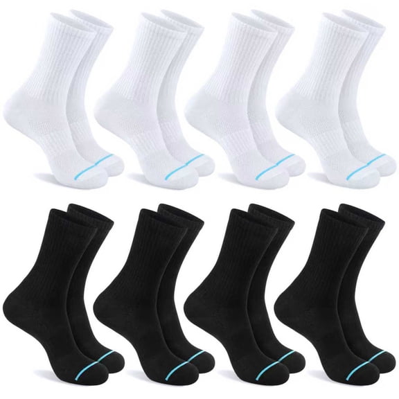 IKIBVTY Womens Crew Socks, 8 Pairs Soft Breathable Casual & Dress Outfits Socks for Women Daily Wear Ideal for Boots & Sneakers crew socks women Size 9-11