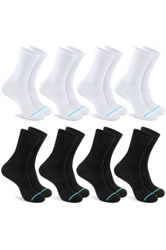 Womens Crew Socks, 8 Pairs Soft Breathable Casual & Dress Outfits Socks for Women Daily Wear Ideal for Boots & Sneakers crew socks women Size 9-11