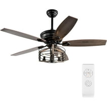 IKIFLY 52 Inch Ceiling Fan with Remote, Farmhouse Ceiling Fan Light Fixture, 5 Dual Finish Blades, 2 Mounting Options, Reversible Airflow for Bedroom, Living Room, Kitchen