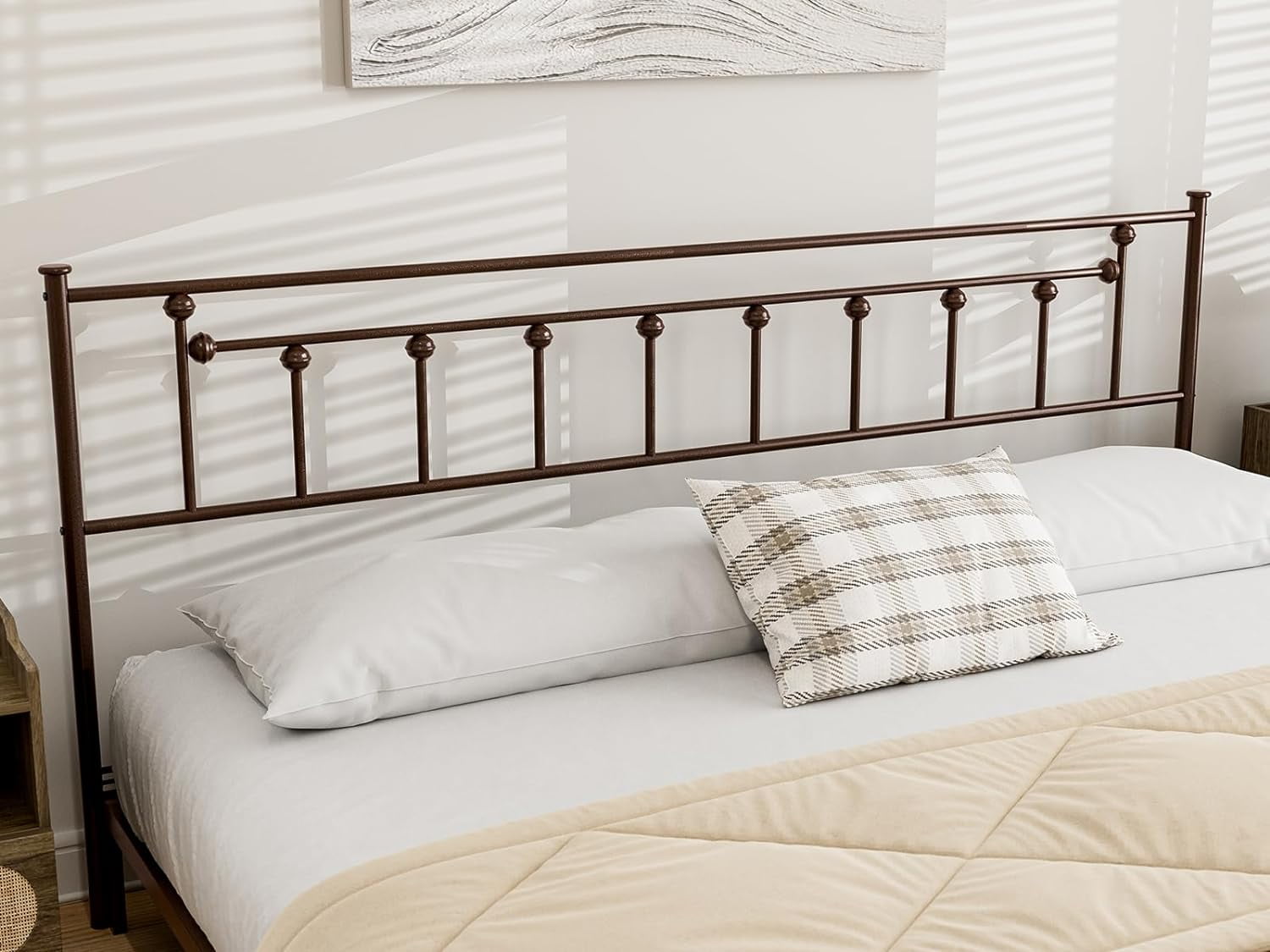 IKIFLY Metal Full Size Headboard Only, Steel Full Headboard Only for