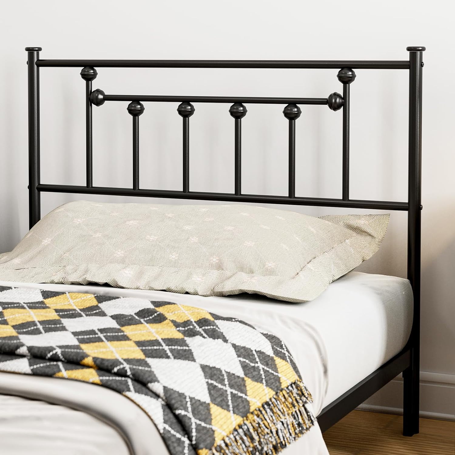 IKIFLY Metal Twin Size Headboard Adjustable Height Twin/Twin XL