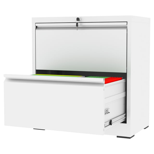 IKIMI 2 Drawer Metal File Cabinet with Lock, Heavy Duty Lateral File ...