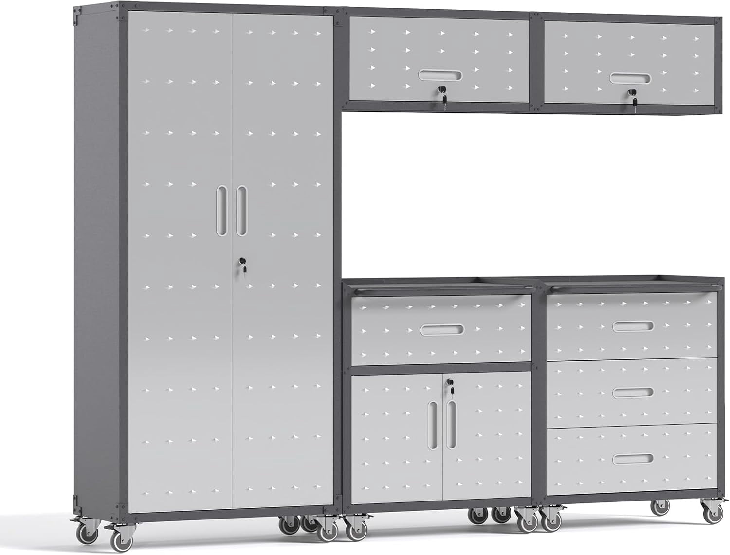 IKIMI 5-Piece Garage Storage Cabinet Set, Garage Storage Cabinets ...