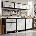 thumbnail image 1 of IKIMI 6-Piece Heavy Duty Garage Cabinet System with Workbench, Lockable Steel Storage Cabinets, Modular Tool Storage Organizer for Garage & Workshop , Gray, 1 of 10