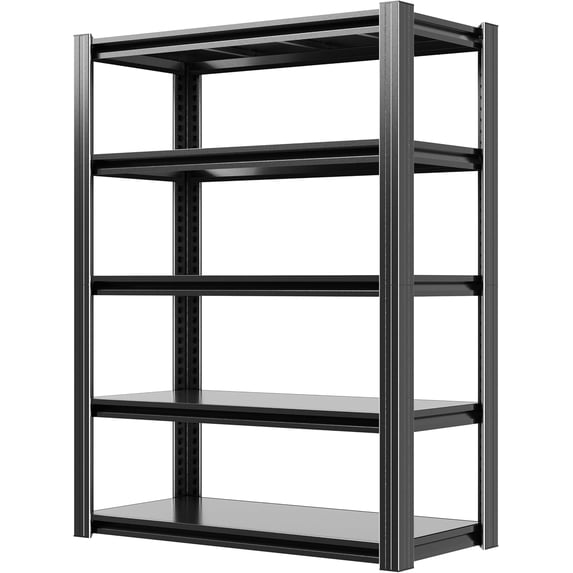 IKIMI 72"H 5-Tier Metal Garage Shelving, 2500Lbs Heavy Duty Adjustable Garage Storage Shelves for Home, Garage, Basement, 63"H x 31.5"W x 15.75"D