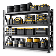 IKIMI 75"H 4-Tier Metal Heavy Duty Garage Shelving, 3000Lbs Adjustable Garage Storage Shelves Storage Racks for Home, Garage, Basement, Warehouse, 75"H x 79"W x 24"D