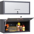 thumbnail image 1 of IKIMI Metal Garage Cabinet with Up-Flip Door, Lockable Wall Mounted Storage Cabinet for Garage, Basement, Utility Room, Black&Gray, 1 of 7