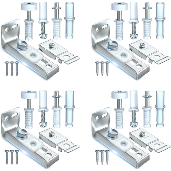 IKOMMI 4PCS Folding Doors Accordion Pantry Hardware Replacement Parts for Home Include Top & Bottom Pivot, Bracket & Guide Wheel