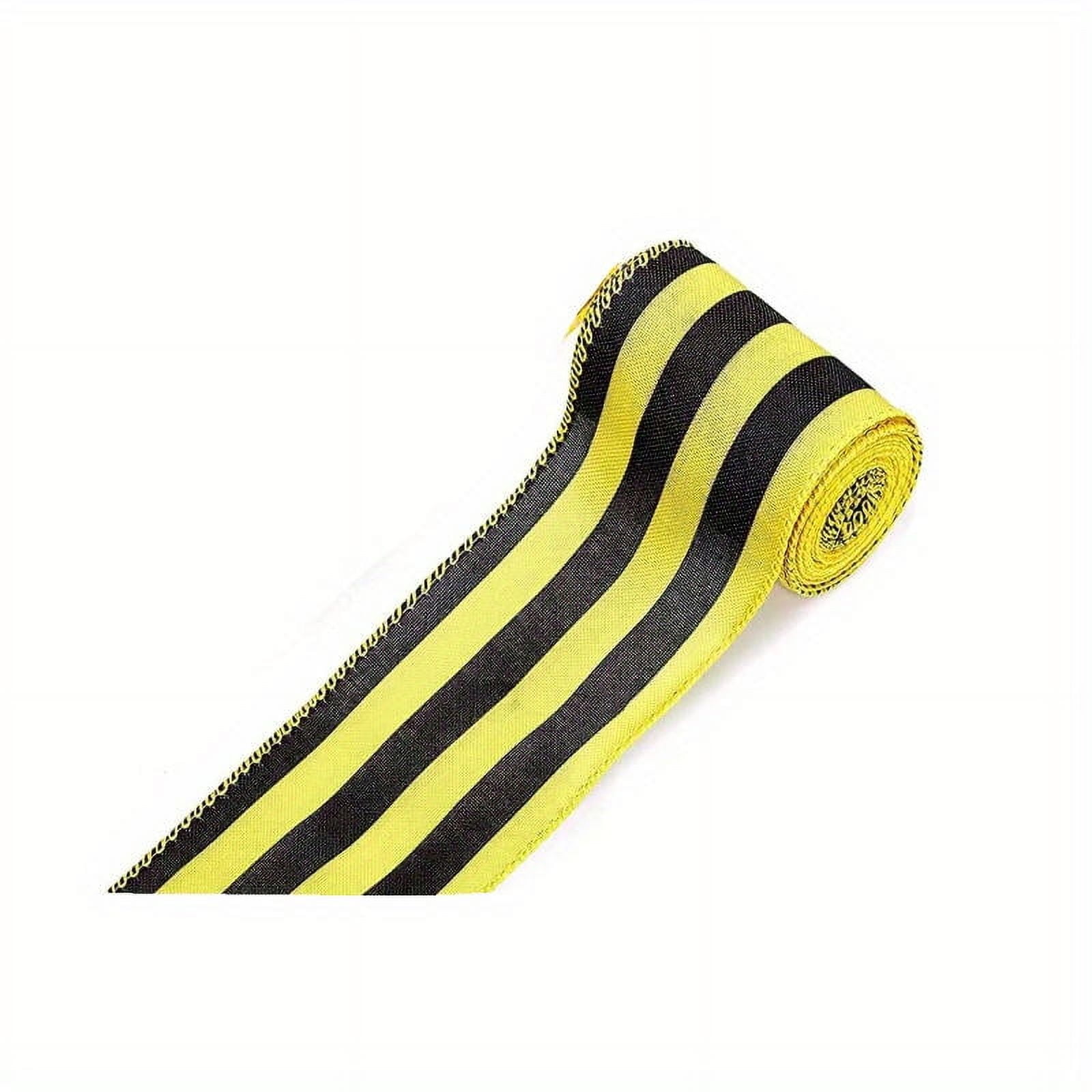 Ribbli Bumble Bee Ribbon - 3/8 Inch Wide, 120 Feet Total (4 Rolls) For Bows, Wreaths & Gift Wrapping