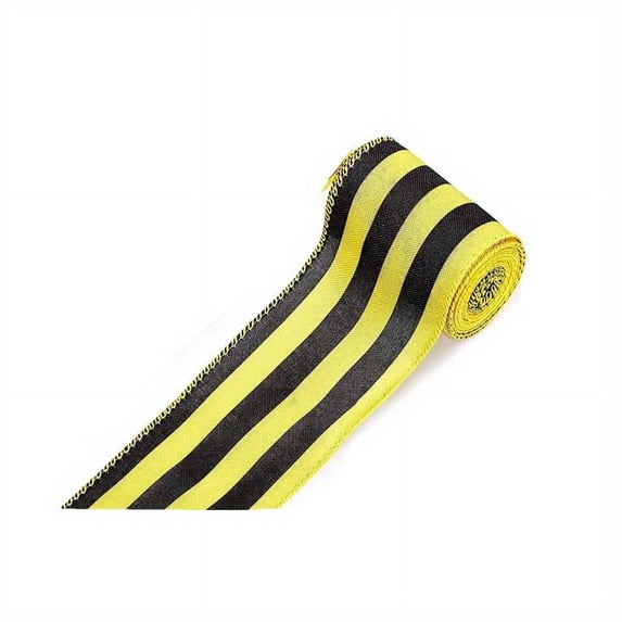 IKOMMI Bumble Bee Ribbon Wired Polka Dot Wired Edge Ribbon Bee Vertical ...