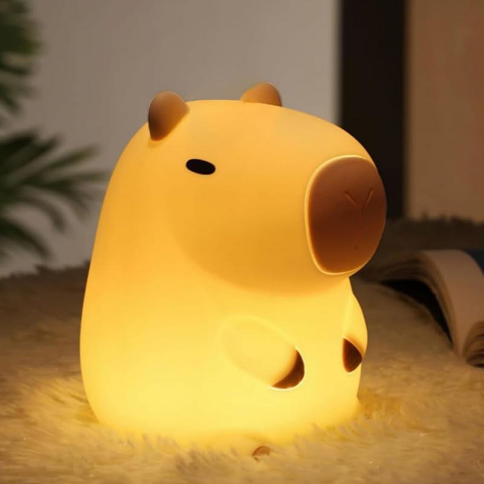 IKOMMI Cute Capybara Night Light for Kids, LED Silicone Nursery Animal