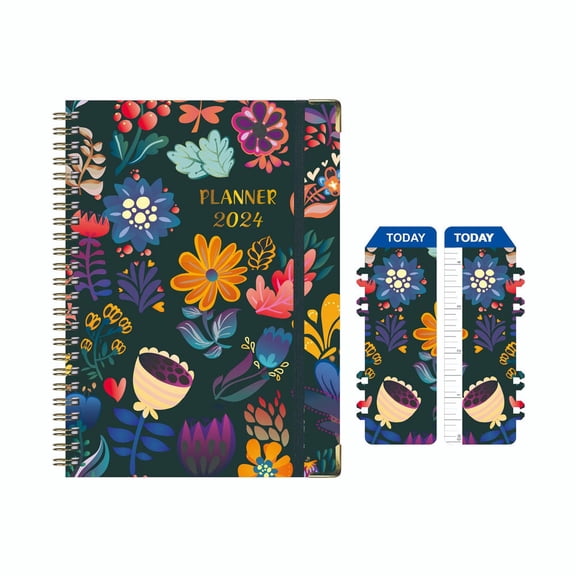 IKOMMI Daily Calendar Planner Notebook 2024 Weekly Monthly Office Agenda Organizer Time Management Personal Appointment Journal