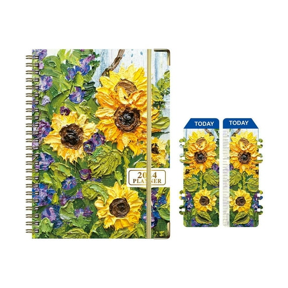 IKOMMI Daily Calendar Planner Notebook 2024 Weekly Monthly Office Agenda Organizer Time Management Personal Appointment Journal