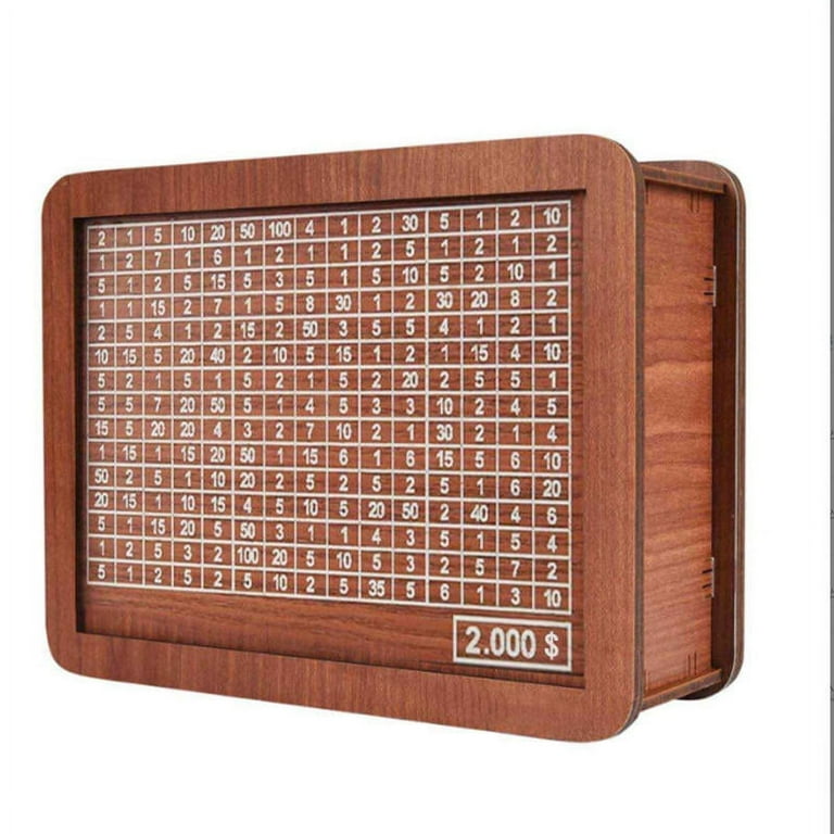 IKOMMI Wooden Piggy Bank for Kids, Money Box with $2000 Counter 