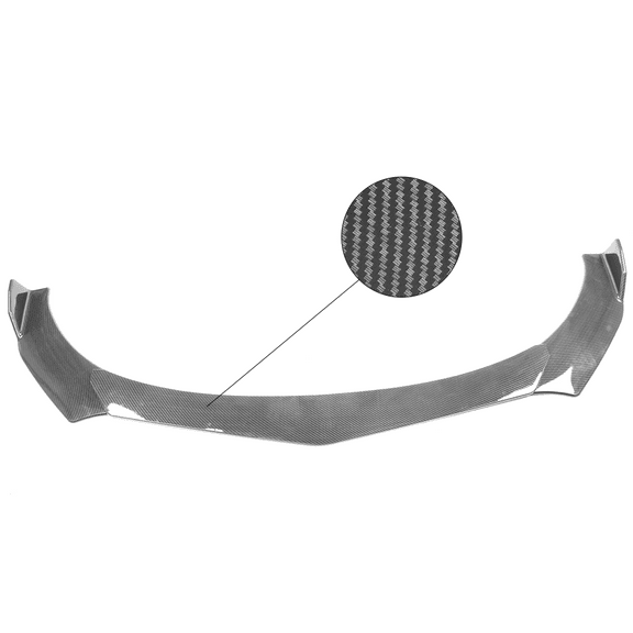 IKON MOTORSPORTS Compatible with 62"-66" Width Car, Adjustable Front Bumper Lip Spoiler B Style Fits BMW Lexus Honda Toyota Carbon Fiber Print 3PCS ABS